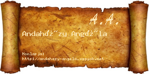 Andaházy Angéla névjegykártya